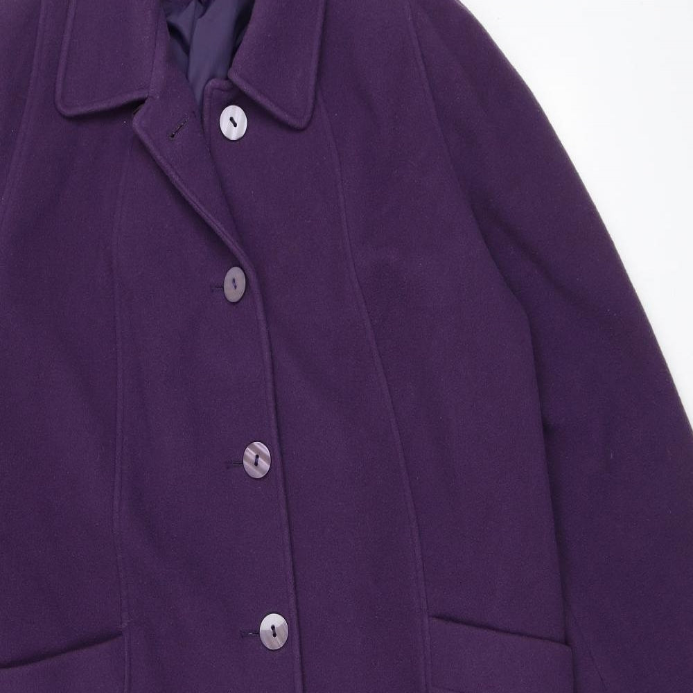 Eastex Womens Purple Pea Coat Coat Size 16 Buckle