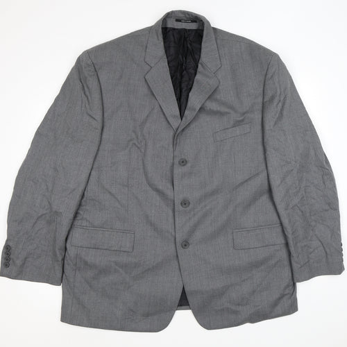 Quails Mens Grey Wool Jacket Suit Jacket Size 48 Regular