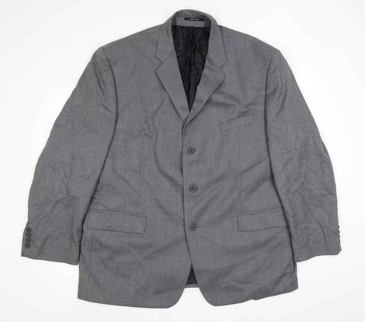 Quails Mens Grey Wool Jacket Suit Jacket Size 48 Regular