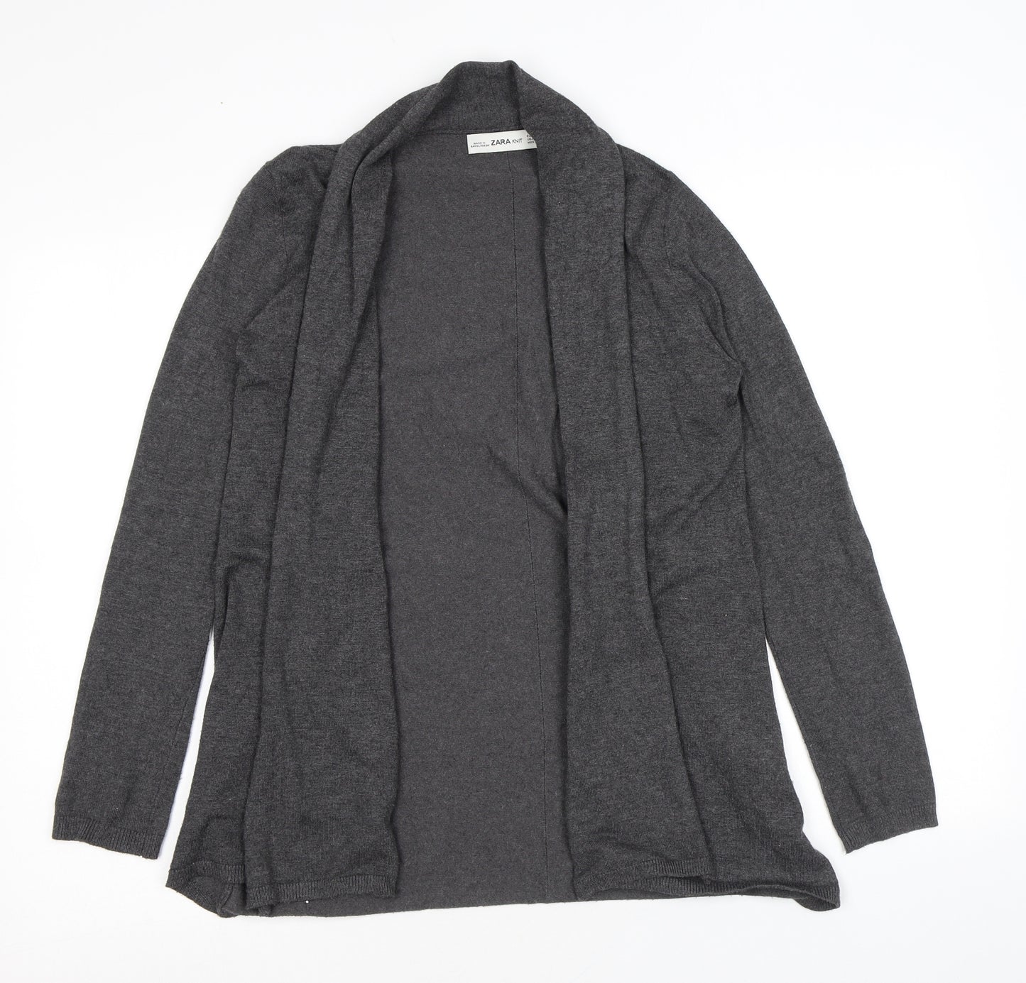 Zara Womens Grey V-Neck Viscose Cardigan Jumper Size M