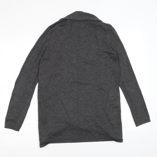 Zara Womens Grey V-Neck Viscose Cardigan Jumper Size M