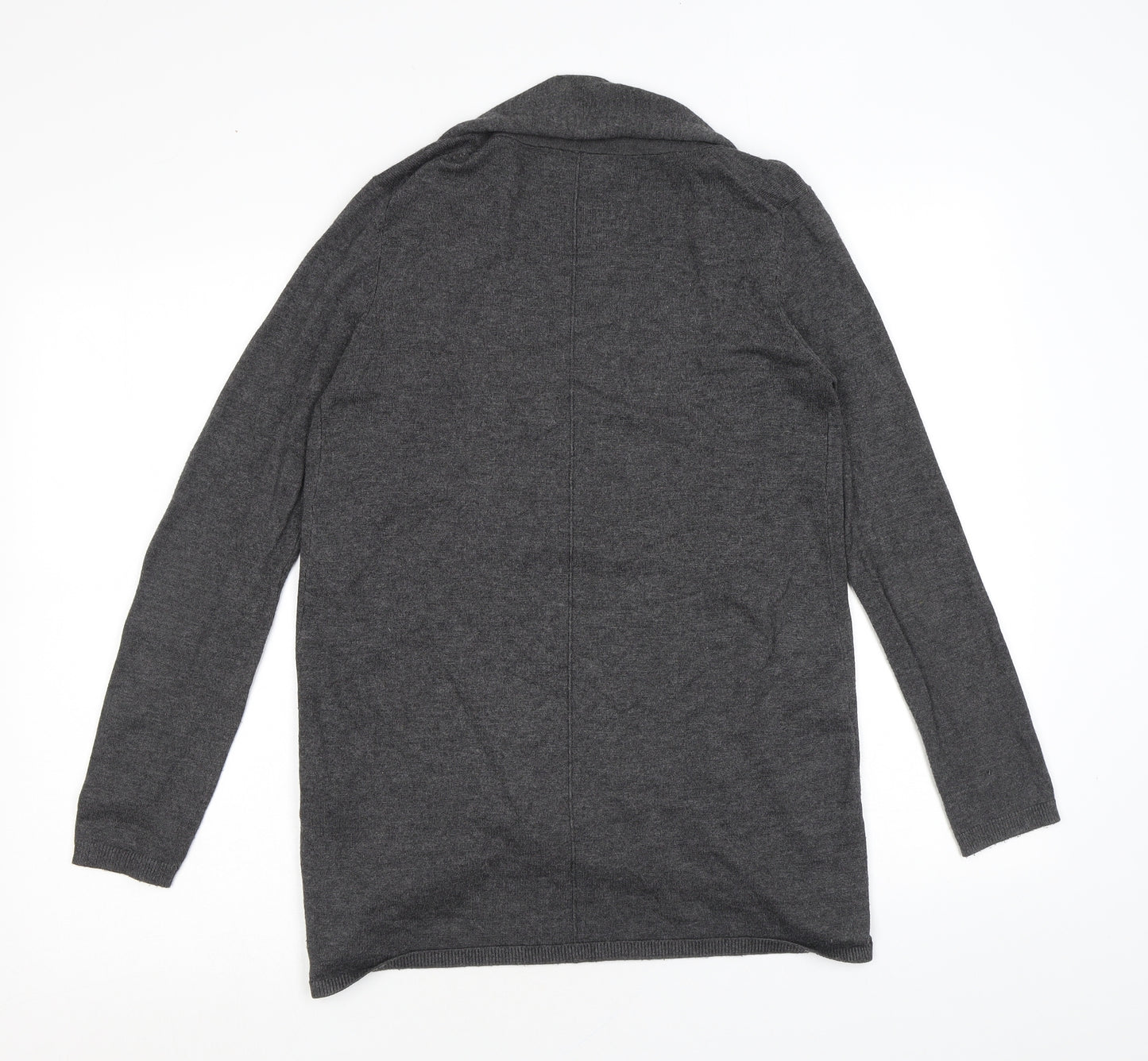 Zara Womens Grey V-Neck Viscose Cardigan Jumper Size M