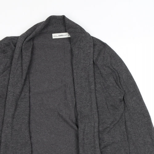 Zara Womens Grey V-Neck Viscose Cardigan Jumper Size M