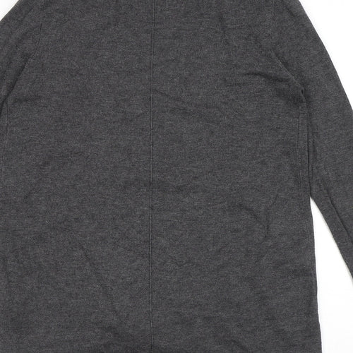 Zara Womens Grey V-Neck Viscose Cardigan Jumper Size M