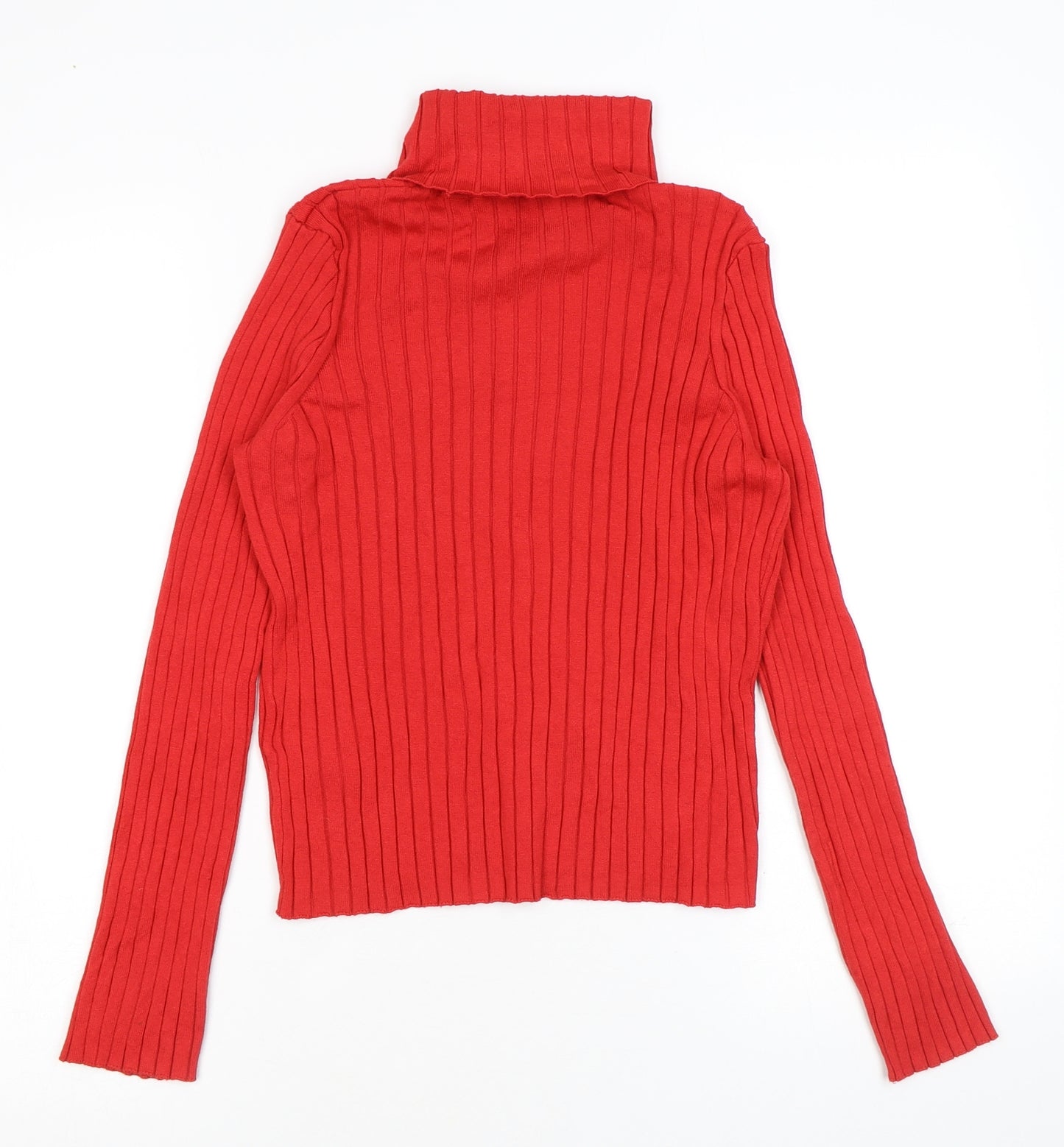 H&M Womens Red Roll Neck Viscose Pullover Jumper Size M