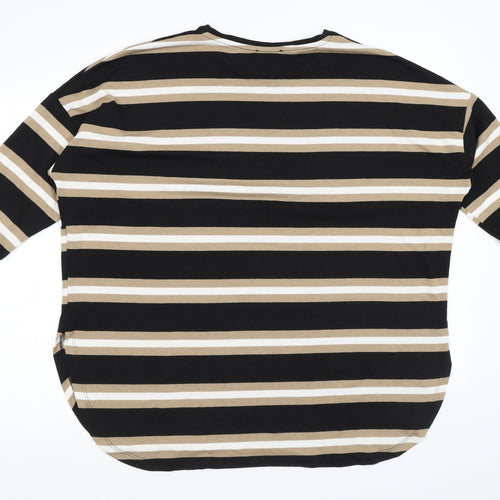 New Look Womens Multicoloured Round Neck Striped Polyester Pullover Jumper Size M