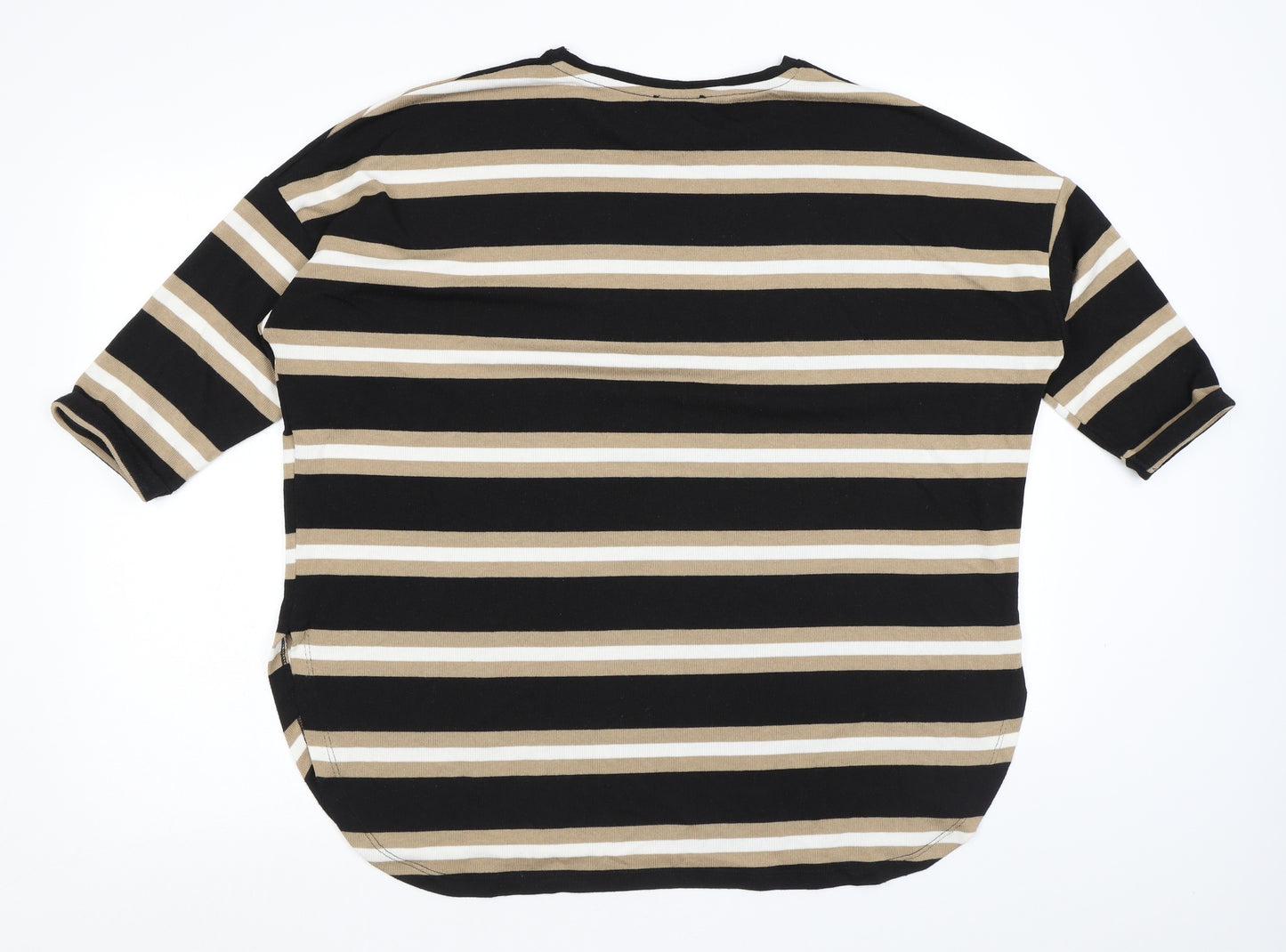 New Look Womens Multicoloured Round Neck Striped Polyester Pullover Jumper Size M