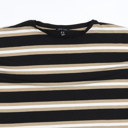 New Look Womens Multicoloured Round Neck Striped Polyester Pullover Jumper Size M