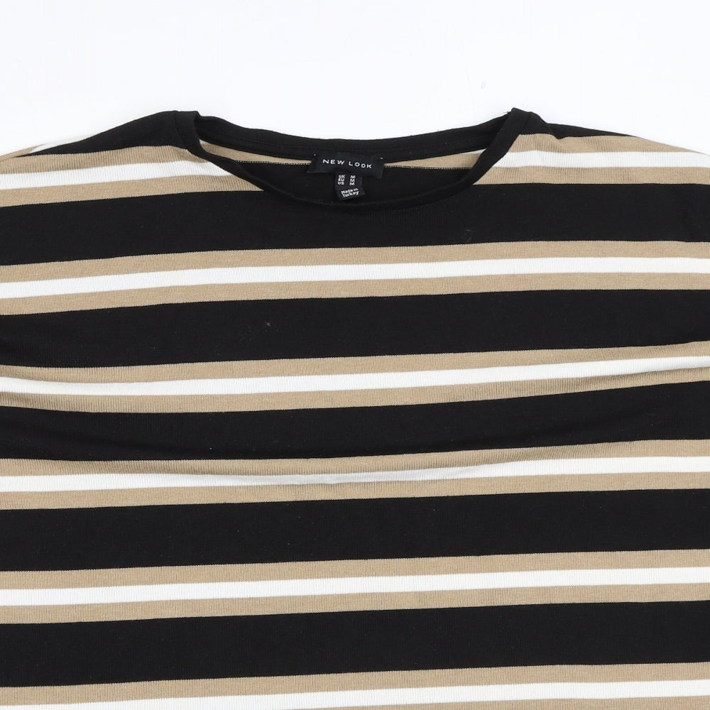 New Look Womens Multicoloured Round Neck Striped Polyester Pullover Jumper Size M