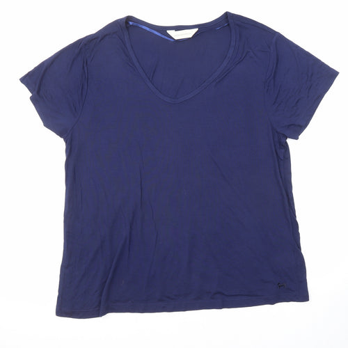 Peter Alexander Womens Blue Modal Basic T-Shirt Size XL V-Neck