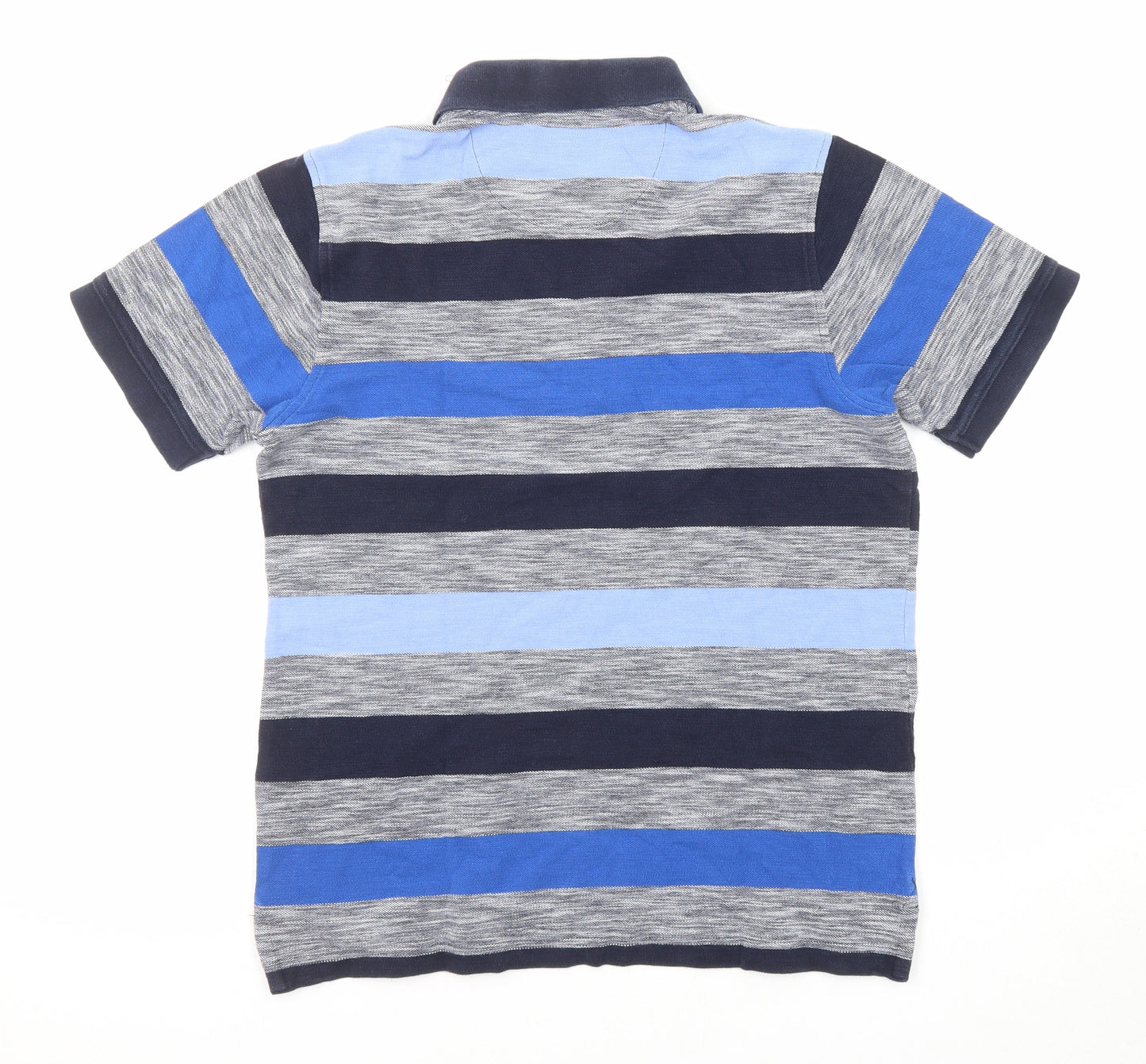 Blue Harbour Mens Multicoloured Striped Cotton Polo Size S Collared Button