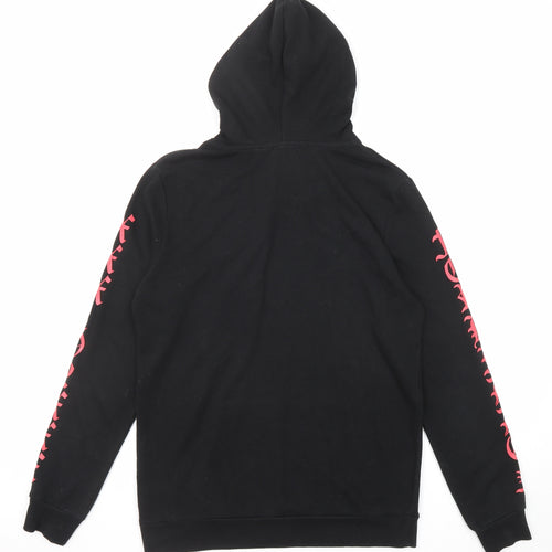 New Look Mens Black Polyester Pullover Hoodie Size M