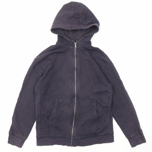 Marks and Spencer Boys Blue Cotton Full Zip Hoodie Size 12-13 Years Zip