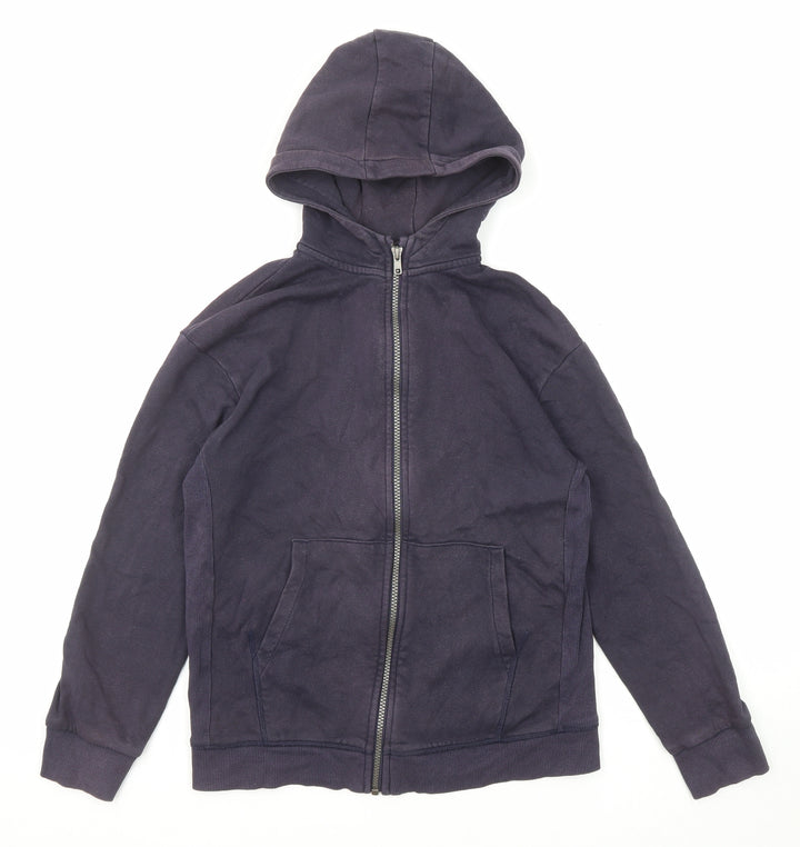 Marks and Spencer Boys Blue Cotton Full Zip Hoodie Size 12-13 Years Zip