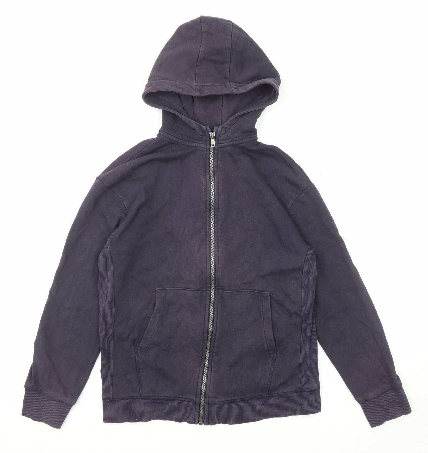 Marks and Spencer Boys Blue Cotton Full Zip Hoodie Size 12-13 Years Zip