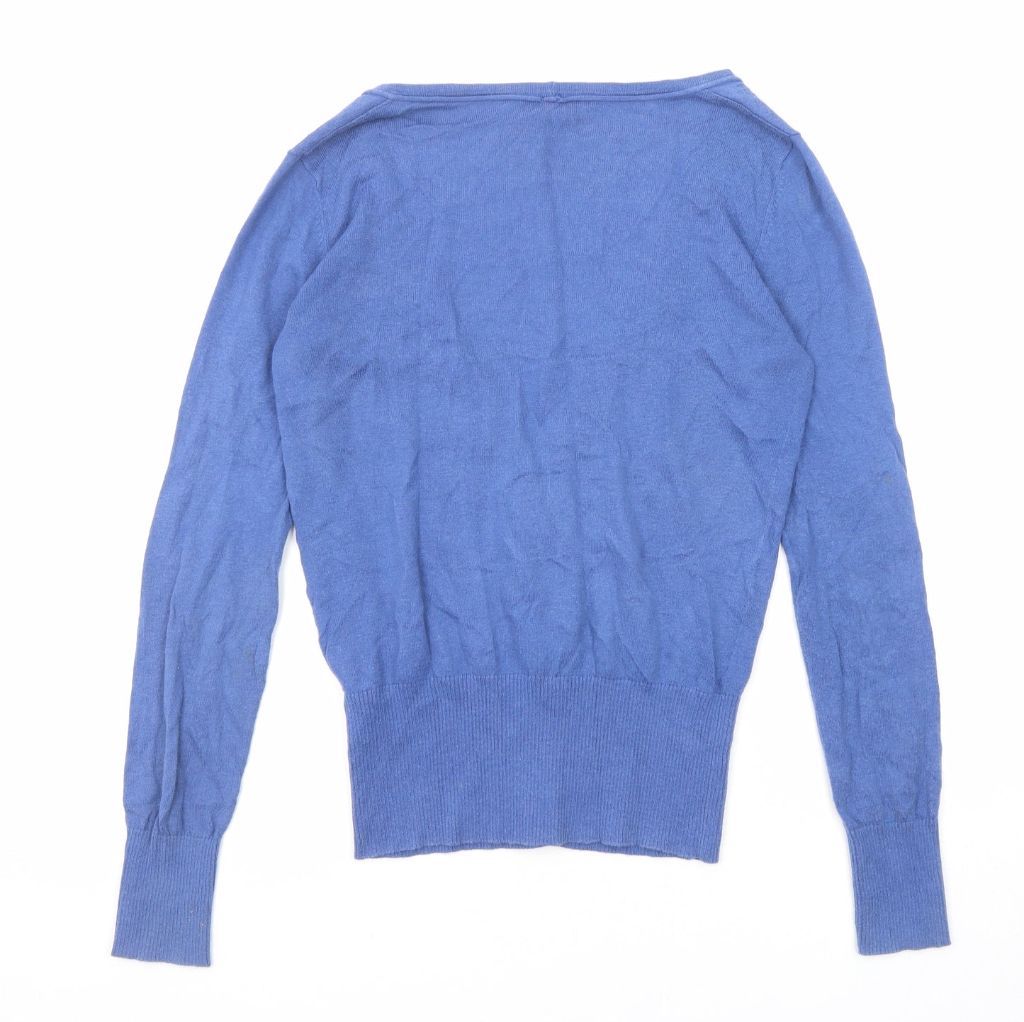 NEXT Womens Blue V-Neck Cotton Cardigan Jumper Size 10