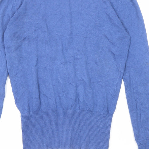NEXT Womens Blue V-Neck Cotton Cardigan Jumper Size 10