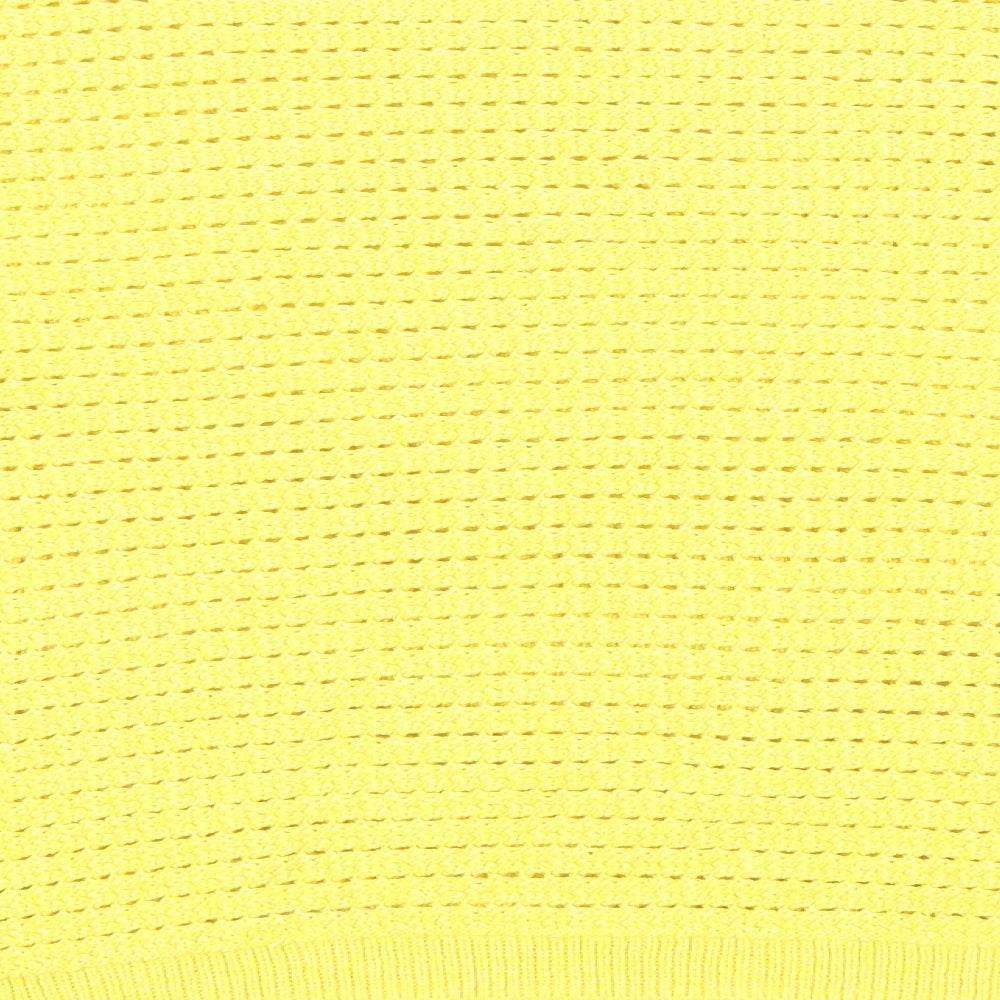 Marks and Spencer Womens Yellow Round Neck Acrylic Pullover Jumper Size L