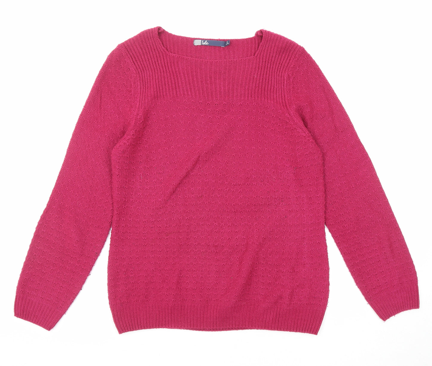 EWM Womens Pink Round Neck Acrylic Pullover Jumper Size 14 - Size 14-16