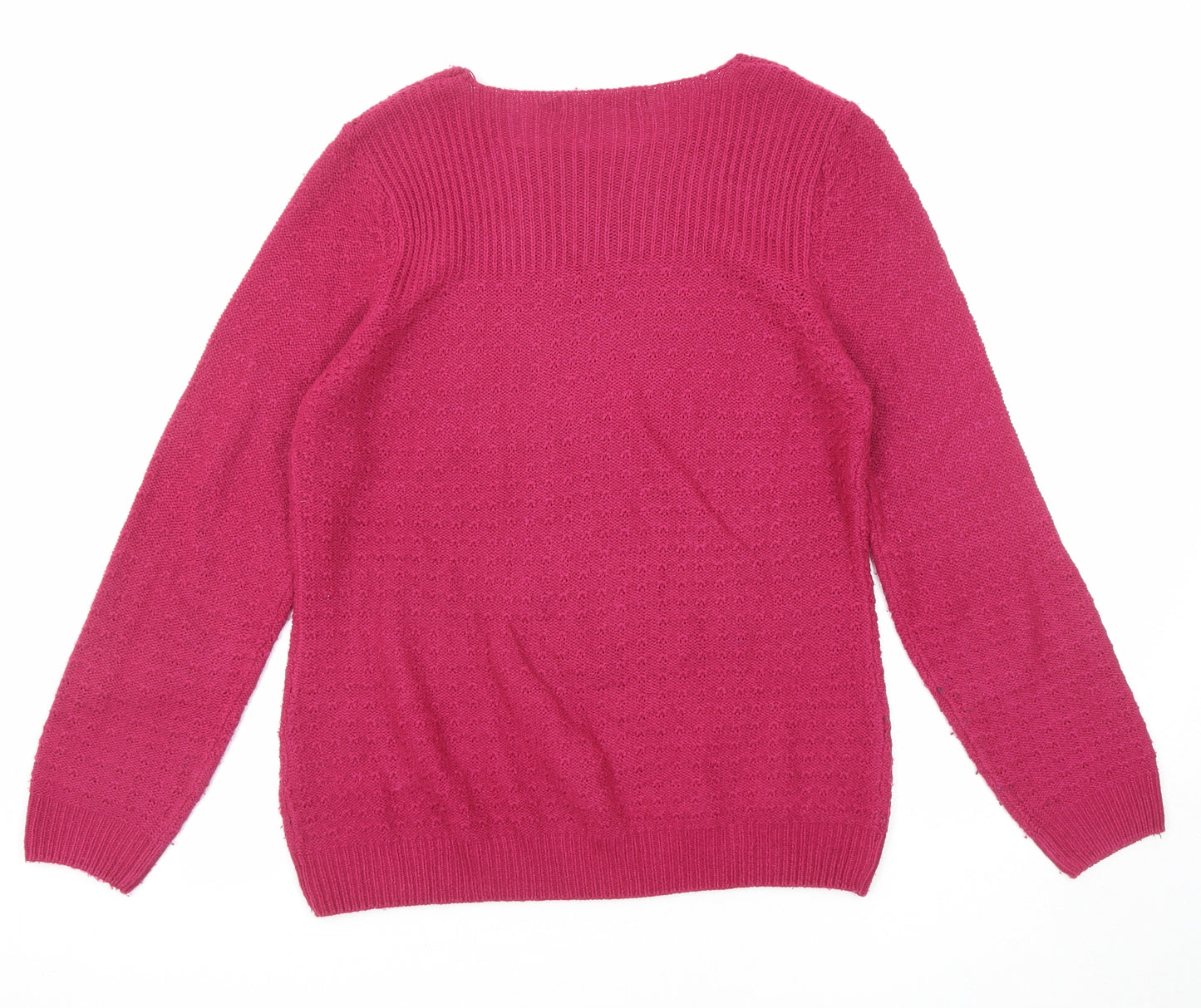 EWM Womens Pink Round Neck Acrylic Pullover Jumper Size 14 - Size 14-16