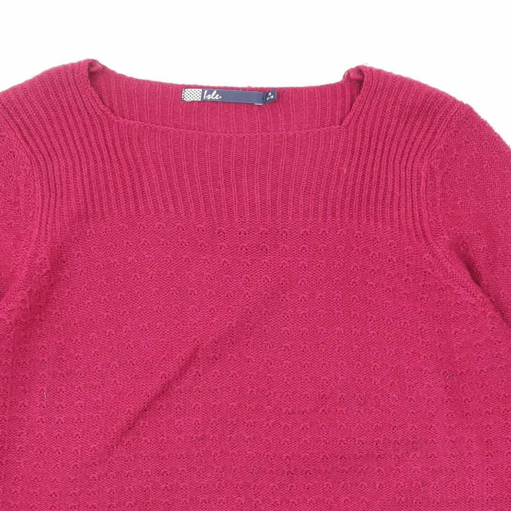 EWM Womens Pink Round Neck Acrylic Pullover Jumper Size 14 - Size 14-16