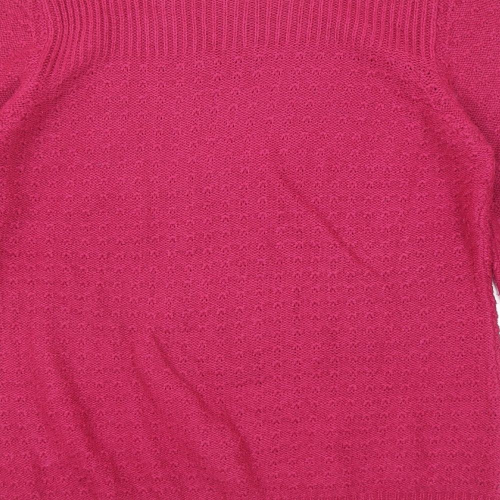 EWM Womens Pink Round Neck Acrylic Pullover Jumper Size 14 - Size 14-16