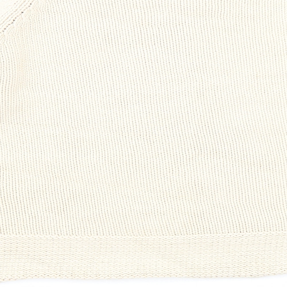 EWM Womens Beige Round Neck Cotton Pullover Jumper Size 14 - Size 14-16