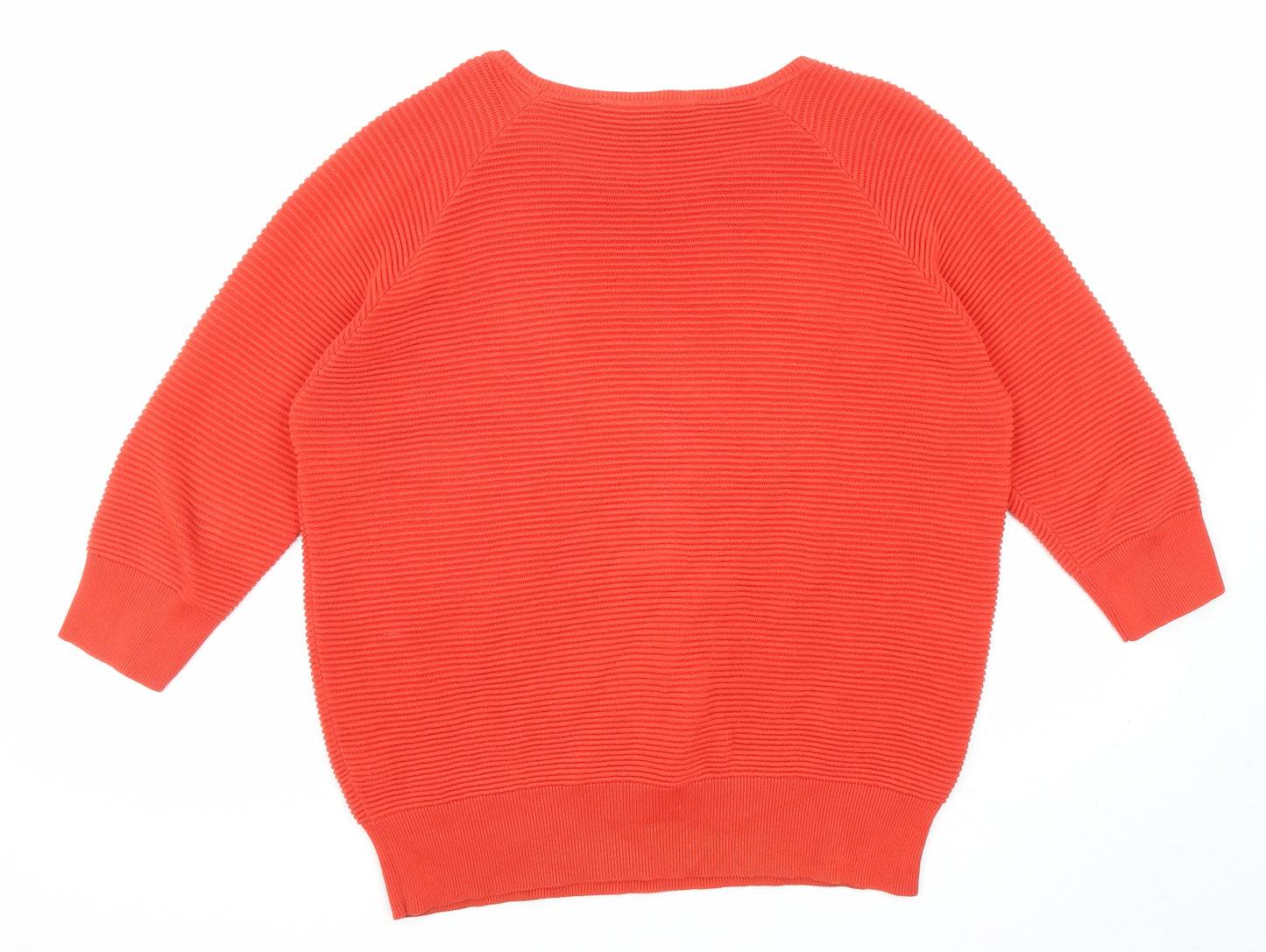 French Connection Womens Red Round Neck Cotton Pullover Jumper Size S