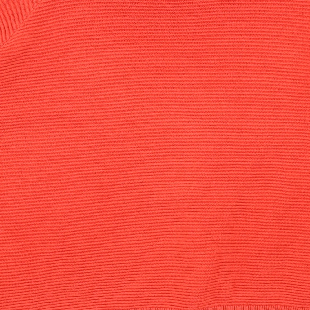 French Connection Womens Red Round Neck Cotton Pullover Jumper Size S