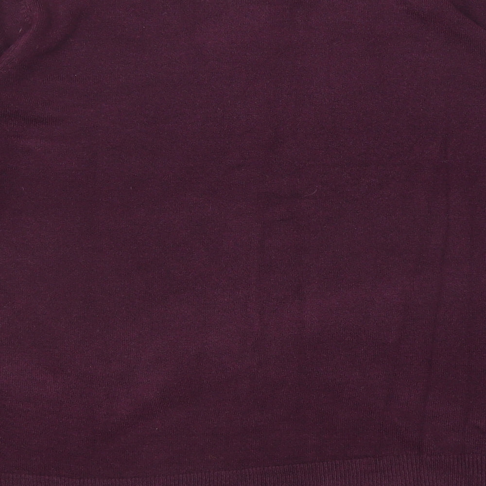 Marks and Spencer Womens Purple Round Neck Acrylic Pullover Jumper Size 16