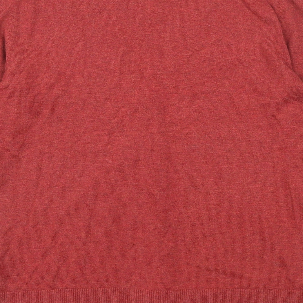 Gap Womens Red V-Neck Cotton Cardigan Jumper Size M