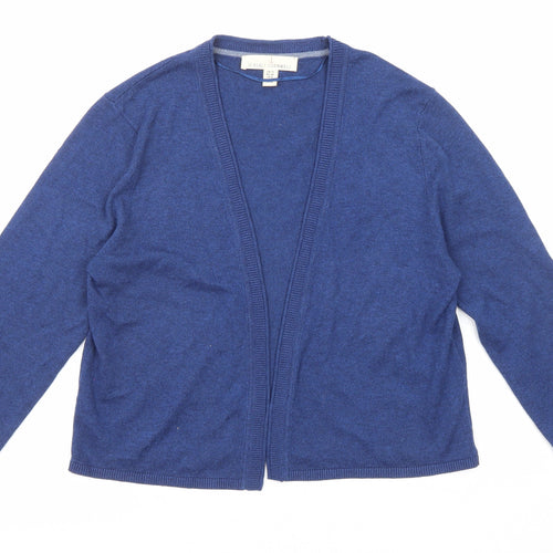 Seasalt Womens Blue V-Neck Cotton Cardigan Jumper Size 12 - Open