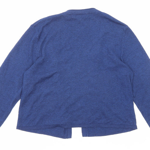 Seasalt Womens Blue V-Neck Cotton Cardigan Jumper Size 12 - Open