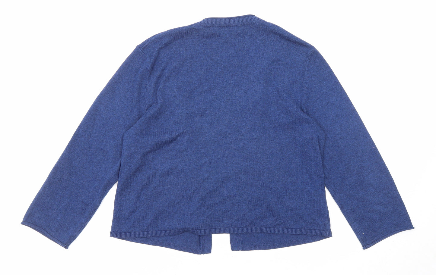 Seasalt Womens Blue V-Neck Cotton Cardigan Jumper Size 12 - Open
