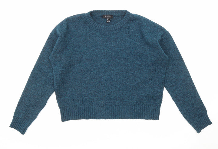 New Look Womens Blue Round Neck Acrylic Pullover Jumper Size M