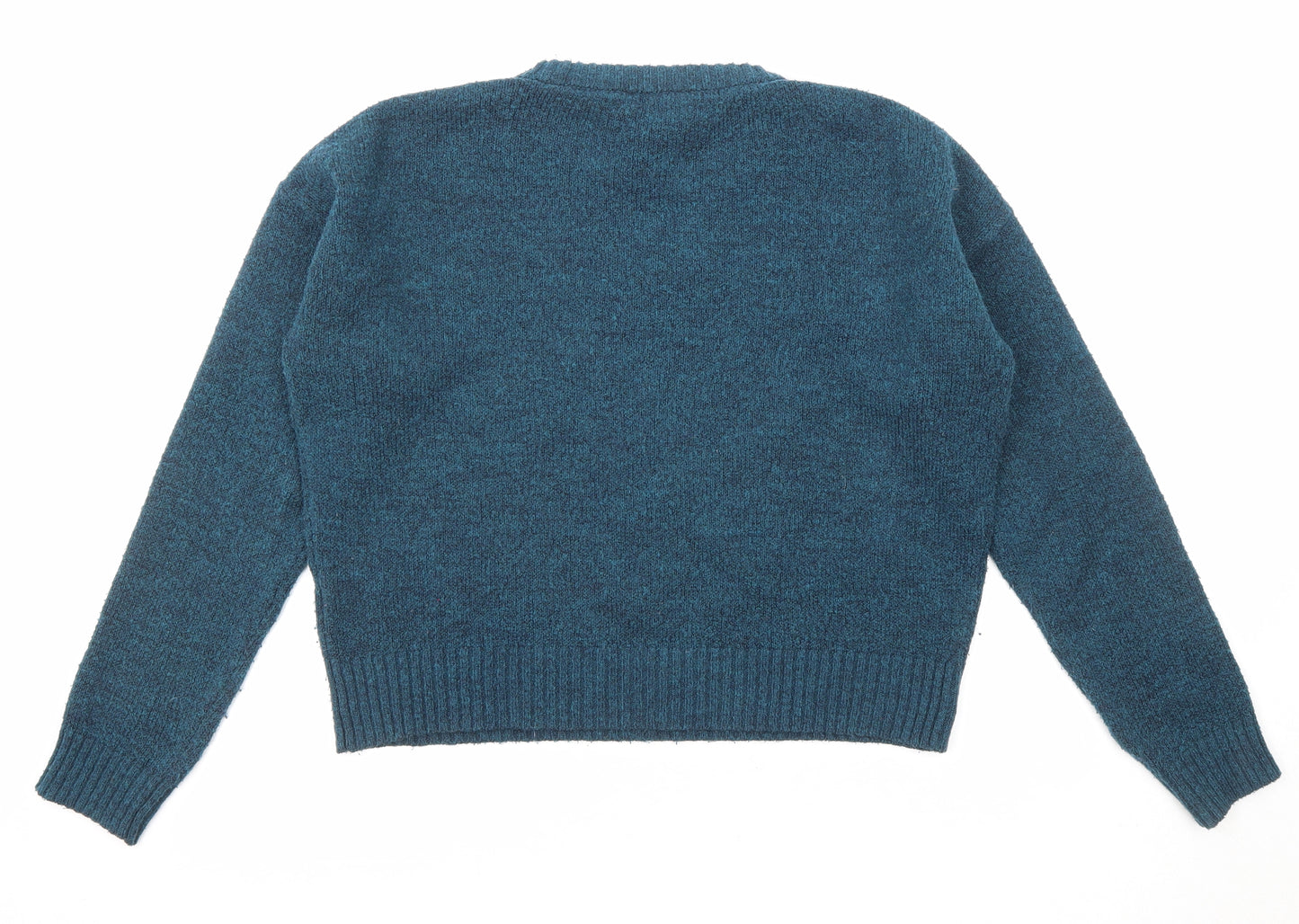 New Look Womens Blue Round Neck Acrylic Pullover Jumper Size M