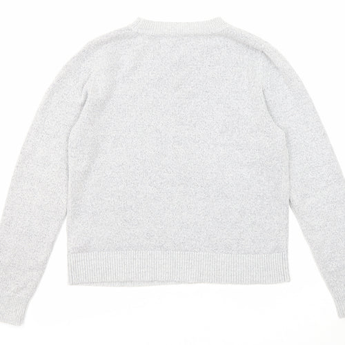 Oasis Womens Grey Round Neck Acrylic Pullover Jumper Size M - Tre's Lovely