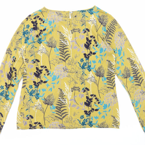 Lily & Me Womens Multicoloured Round Neck Floral Cotton Pullover Jumper Size 10