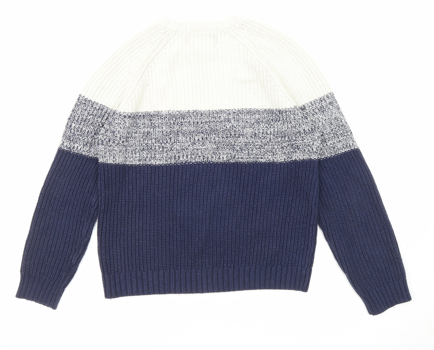 River Island Mens Blue Round Neck Cotton Pullover Jumper Size XS Long Sleeve - Coulorblock