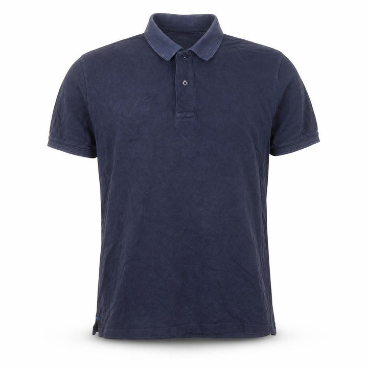 Mango Mens Blue Cotton Polo Size M Collared Button