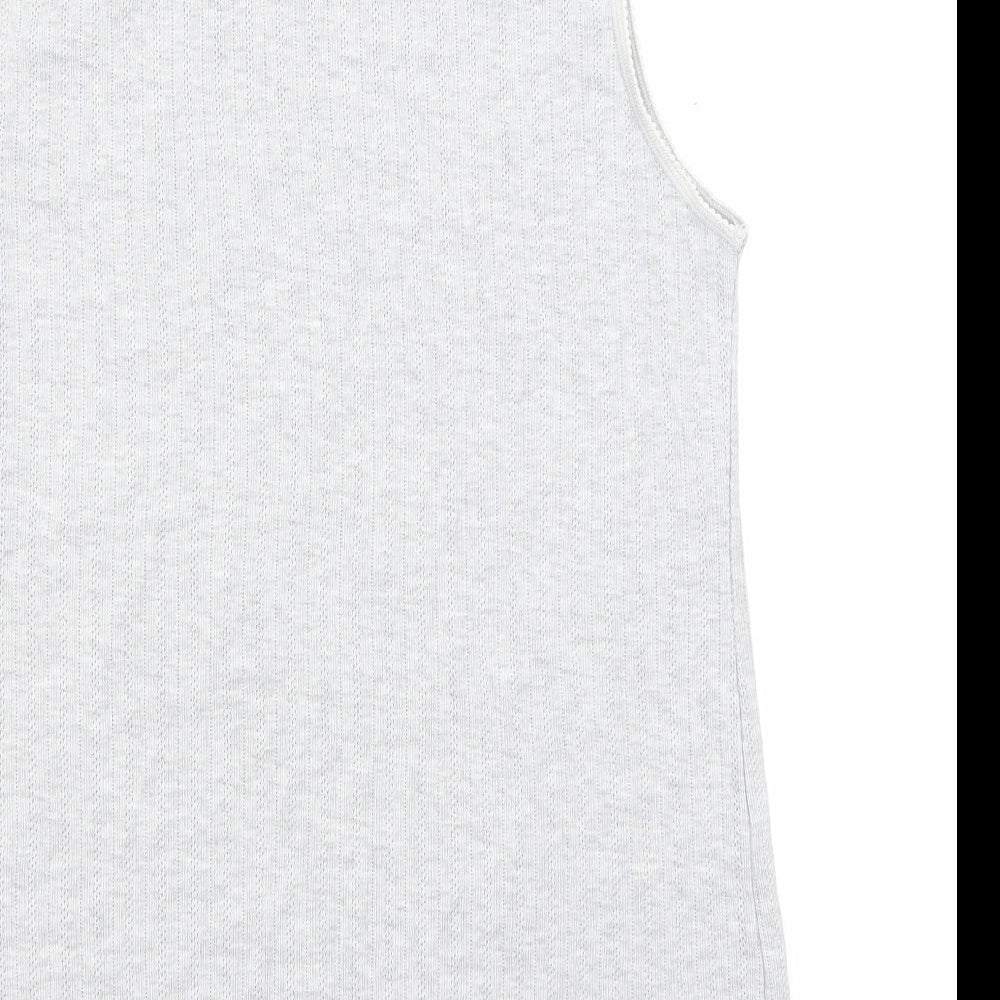 Marks and Spencer Womens Grey Polyester Basic Tank Size 22 Round Neck