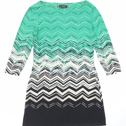 Principles Womens Multicoloured Geometric Viscose A-Line Size 12 Round Neck Pullover