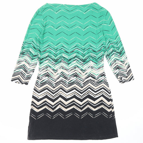 Principles Womens Multicoloured Geometric Viscose A-Line Size 12 Round Neck Pullover