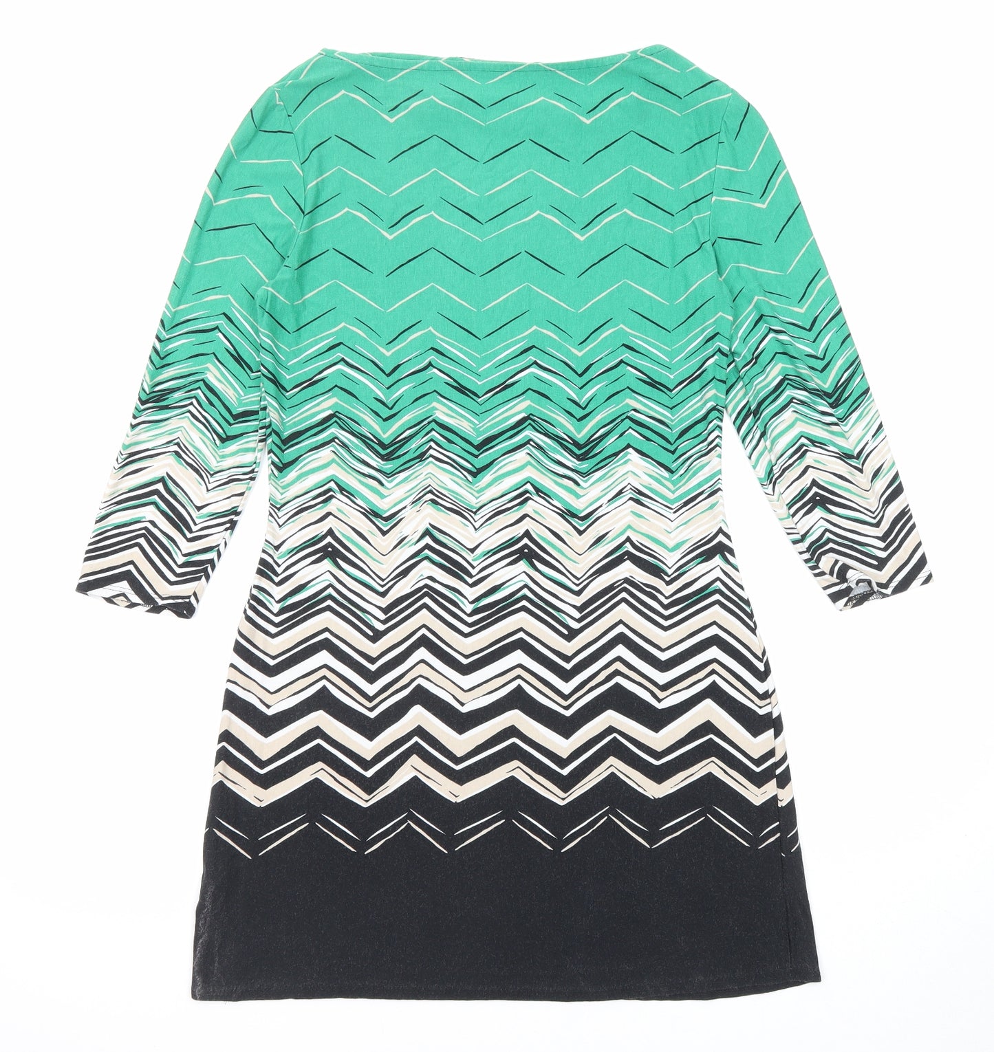 Principles Womens Multicoloured Geometric Viscose A-Line Size 12 Round Neck Pullover