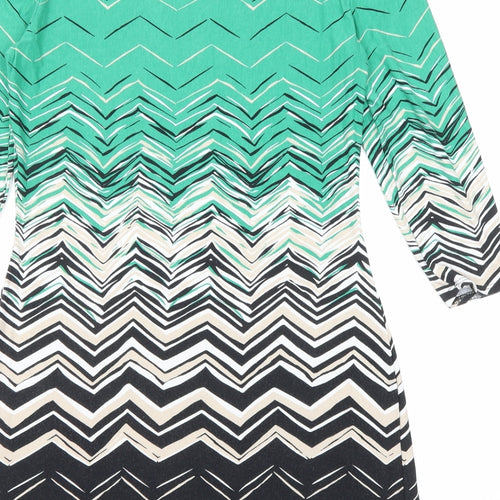 Principles Womens Multicoloured Geometric Viscose A-Line Size 12 Round Neck Pullover