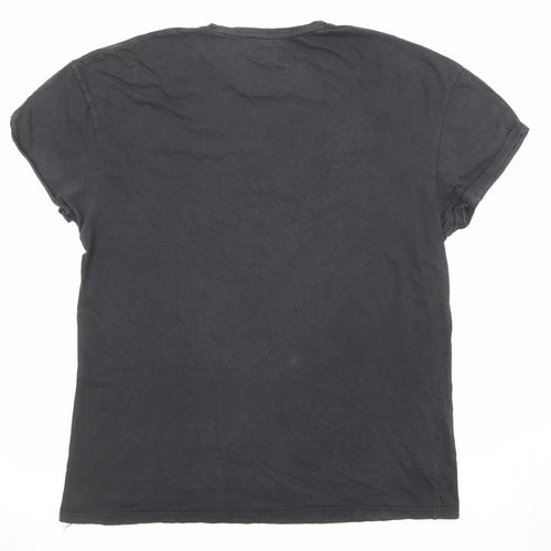 Sixth June Mens Black Polyester T-Shirt Size L Round Neck