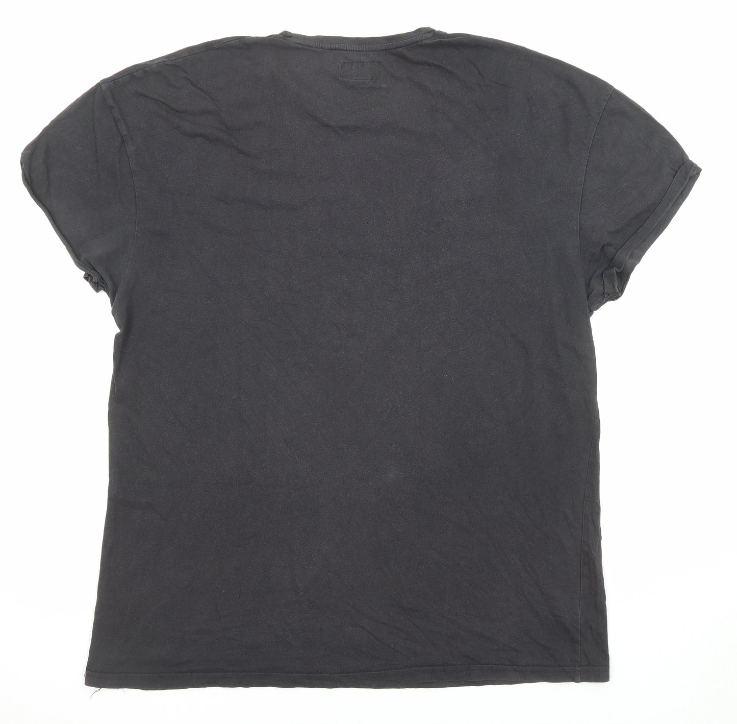 Sixth June Mens Black Polyester T-Shirt Size L Round Neck