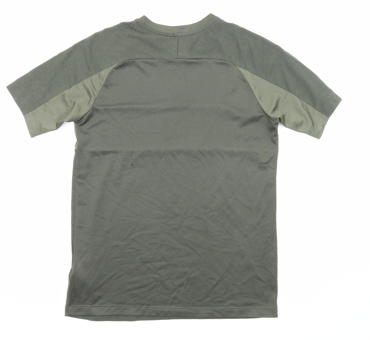 Nike Boys Green Colourblock Polyester Basic T-Shirt Size XL Round Neck Pullover