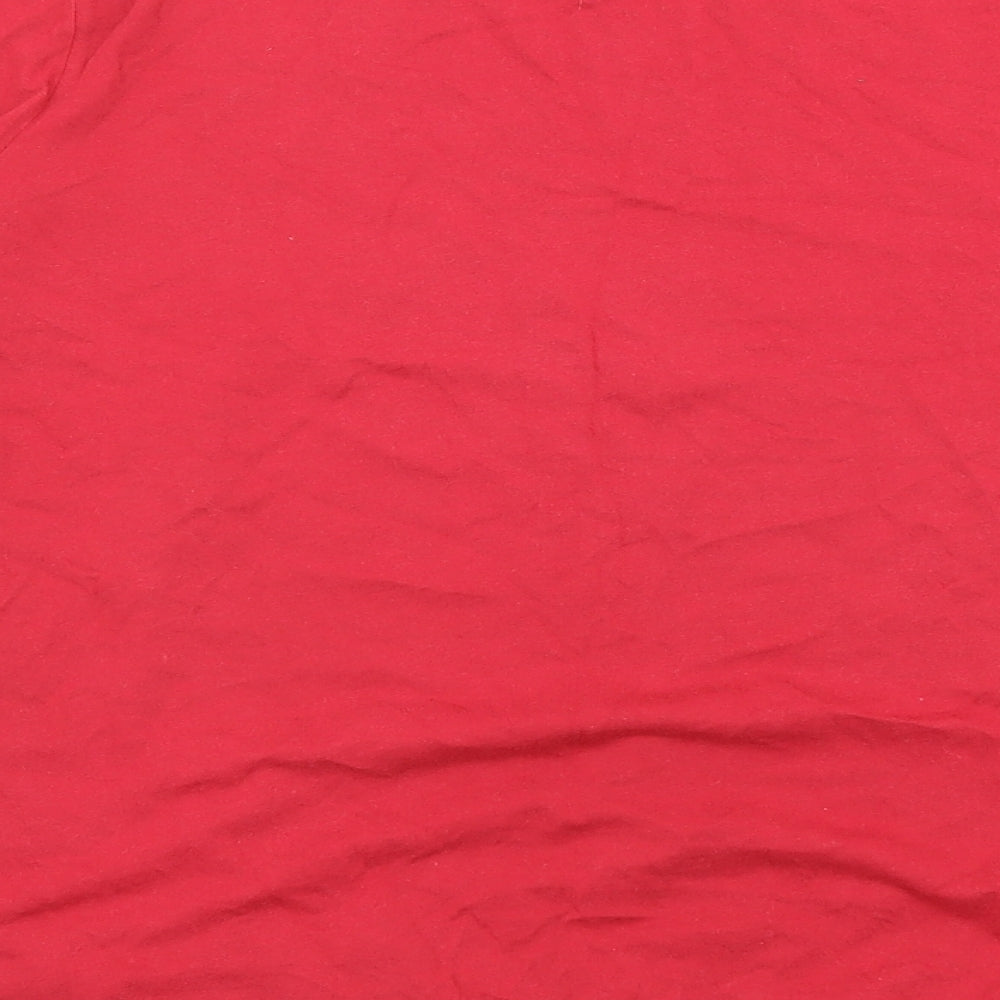 Laura Ashley Womens Red Cotton Basic Blouse Size 14 Roll Neck