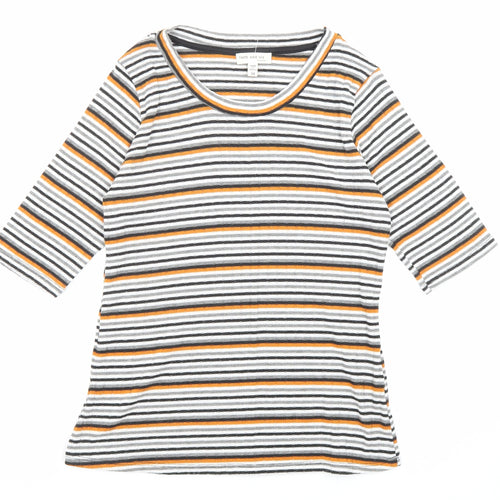 Faith And Joy Womens Multicoloured Round Neck Striped Polyester Pullover Jumper Size M